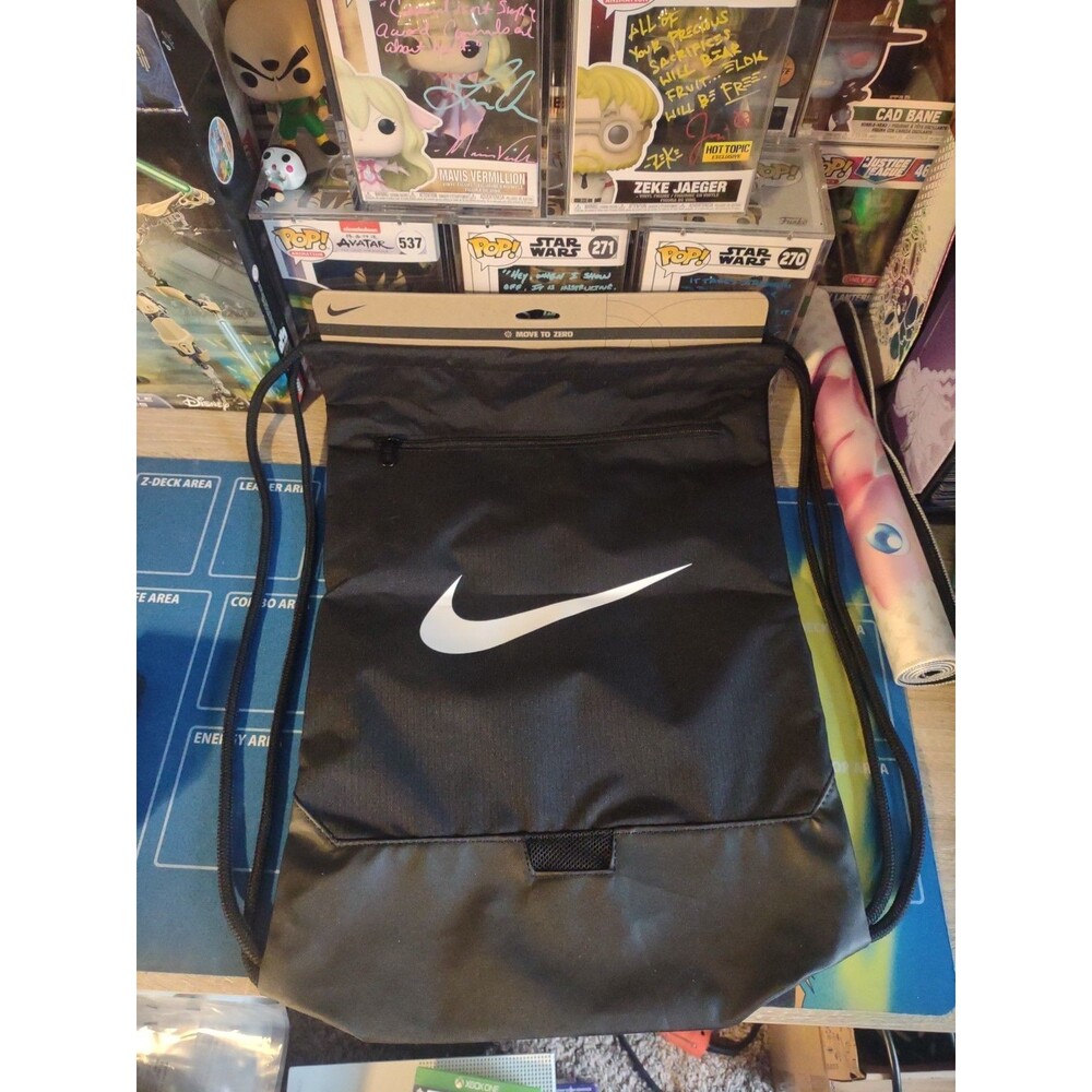Nike Brasilia 9.5 Training Gym Sack 18L Black/Black/White DM3978-010 Drawstring
